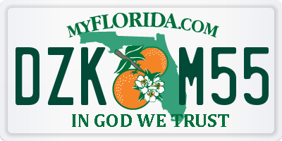 FL license plate DZKM55