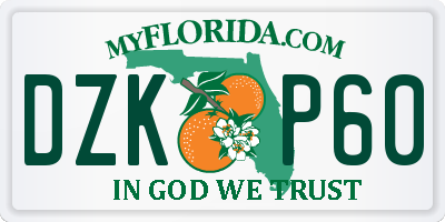 FL license plate DZKP60