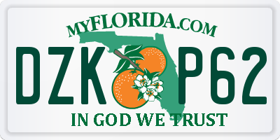 FL license plate DZKP62