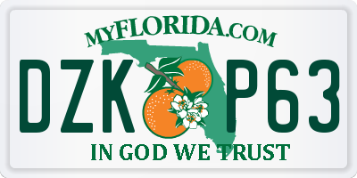 FL license plate DZKP63