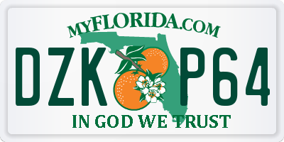 FL license plate DZKP64