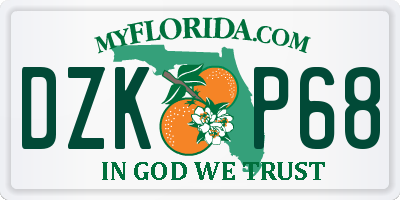 FL license plate DZKP68
