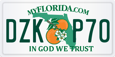FL license plate DZKP70