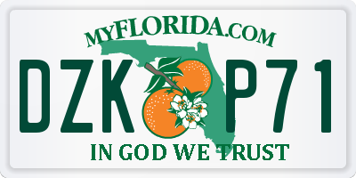 FL license plate DZKP71