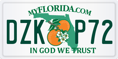 FL license plate DZKP72