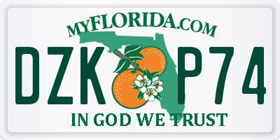 FL license plate DZKP74