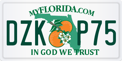 FL license plate DZKP75