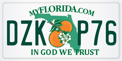 FL license plate DZKP76