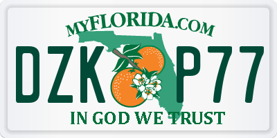 FL license plate DZKP77