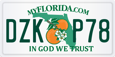 FL license plate DZKP78