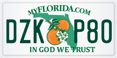 FL license plate DZKP80
