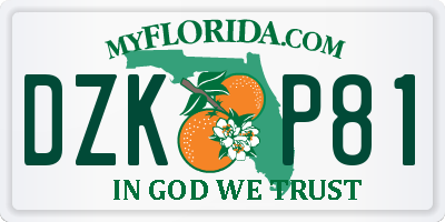 FL license plate DZKP81