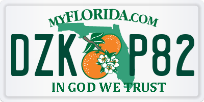 FL license plate DZKP82