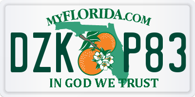 FL license plate DZKP83