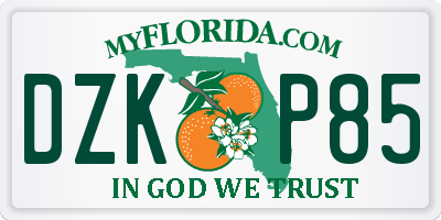 FL license plate DZKP85