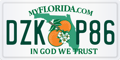 FL license plate DZKP86