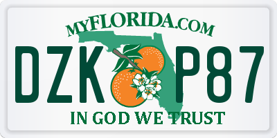 FL license plate DZKP87
