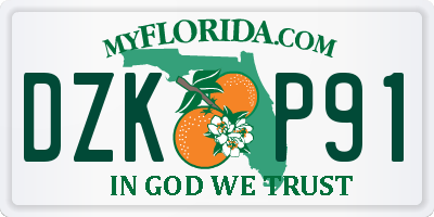 FL license plate DZKP91
