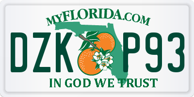 FL license plate DZKP93