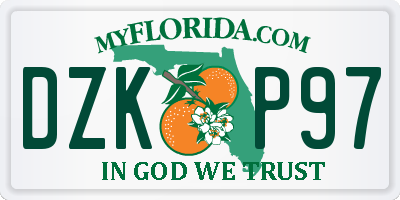 FL license plate DZKP97