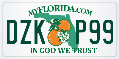 FL license plate DZKP99