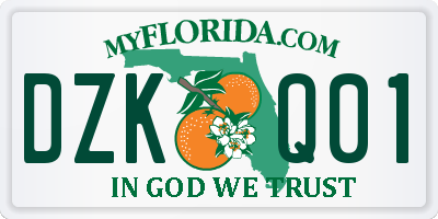 FL license plate DZKQ01
