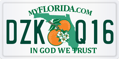 FL license plate DZKQ16