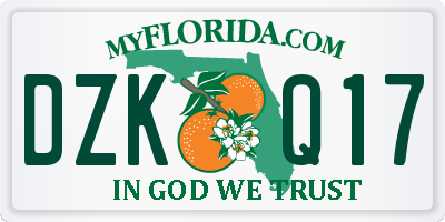 FL license plate DZKQ17