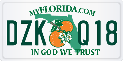 FL license plate DZKQ18