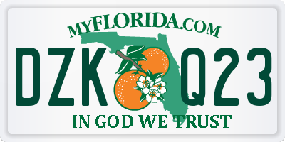 FL license plate DZKQ23