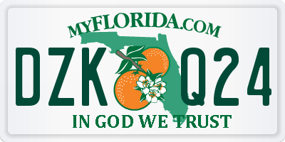 FL license plate DZKQ24