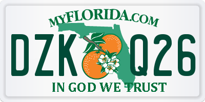 FL license plate DZKQ26