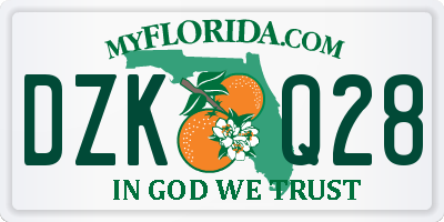 FL license plate DZKQ28