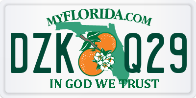 FL license plate DZKQ29