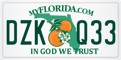 FL license plate DZKQ33