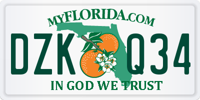 FL license plate DZKQ34