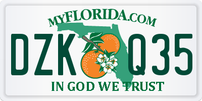 FL license plate DZKQ35