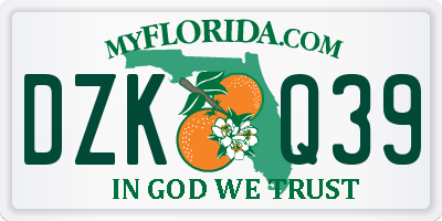 FL license plate DZKQ39