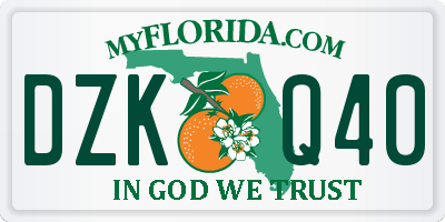 FL license plate DZKQ40
