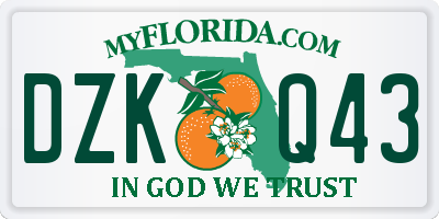 FL license plate DZKQ43