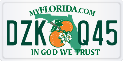 FL license plate DZKQ45