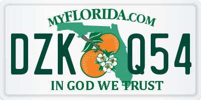 FL license plate DZKQ54