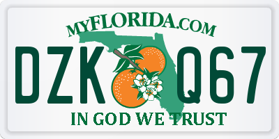 FL license plate DZKQ67