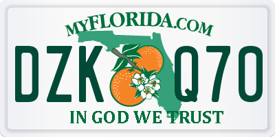FL license plate DZKQ70