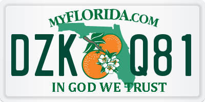 FL license plate DZKQ81