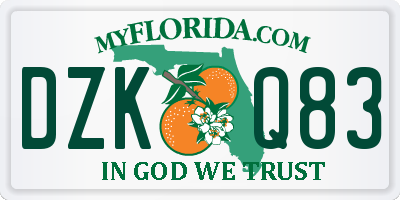 FL license plate DZKQ83