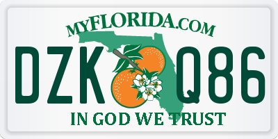 FL license plate DZKQ86