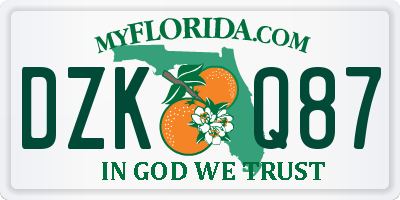 FL license plate DZKQ87