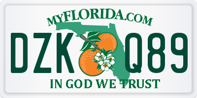 FL license plate DZKQ89