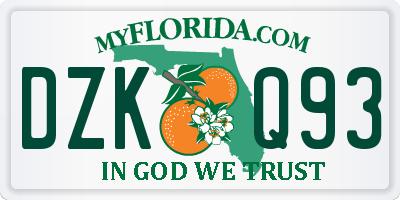 FL license plate DZKQ93